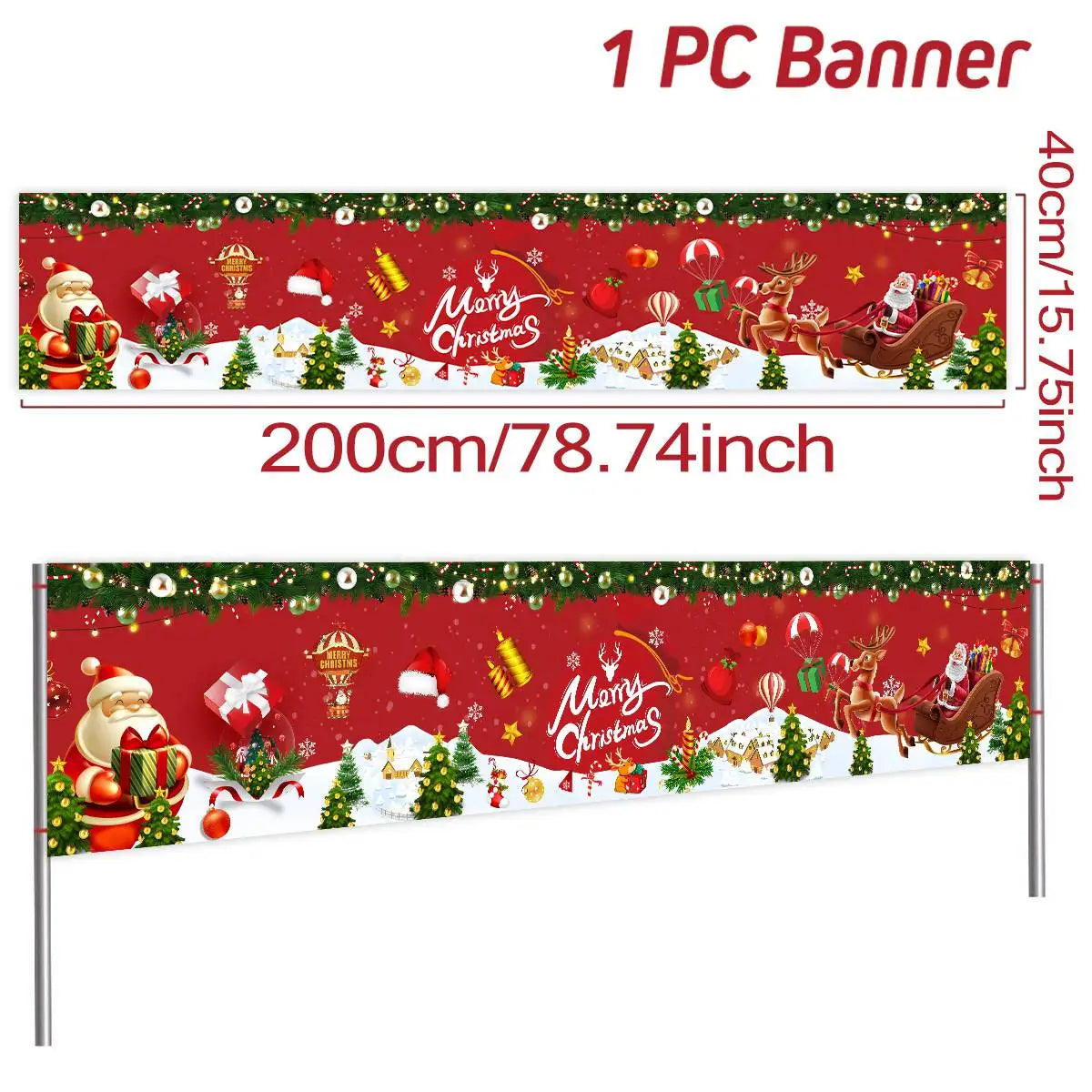 Christmas Outdoor Banner Backdrop Christmas Decoration For Home 2022 Xmas Ornaments Gifts Navidad Noel Natal Happy New Year 2023