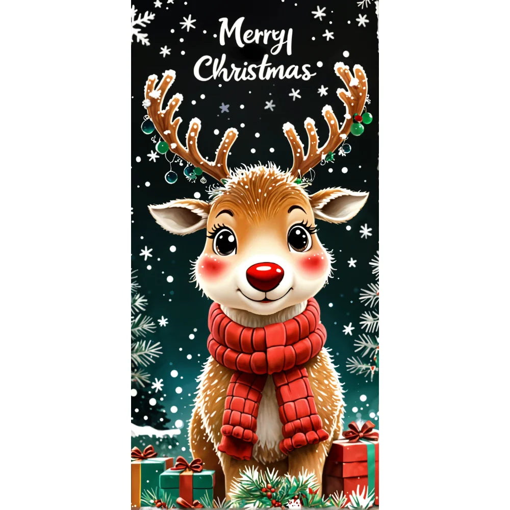 Christmas Door Cover Merry Christmas Background Banner Xmas Fabric Door Banner Photography Hanging Cover Photo Booth Props Decor