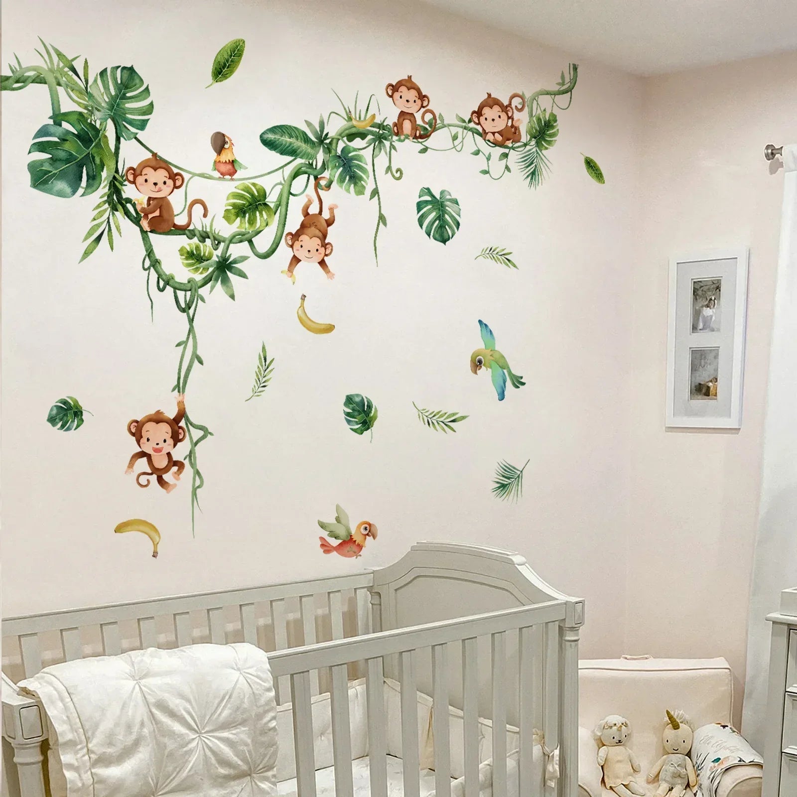 Large Forest Animal Monkey Wall Sticker for Kids Rooms Baby Bedroom Room Decor Nursery Children's Sticker Wallpaper Monkey Mural