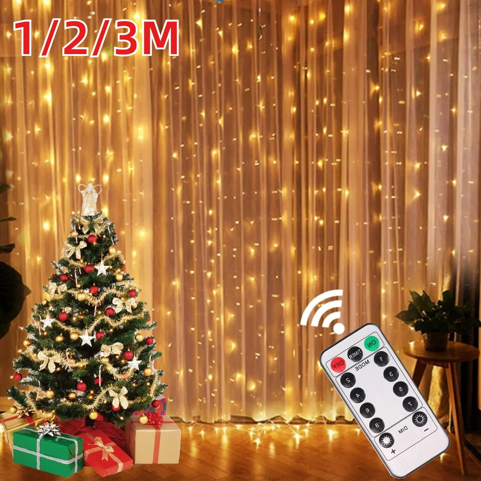 1/2/3M Christmas Lights Curtains- Christmas Gifts 2025 New Year Decorations