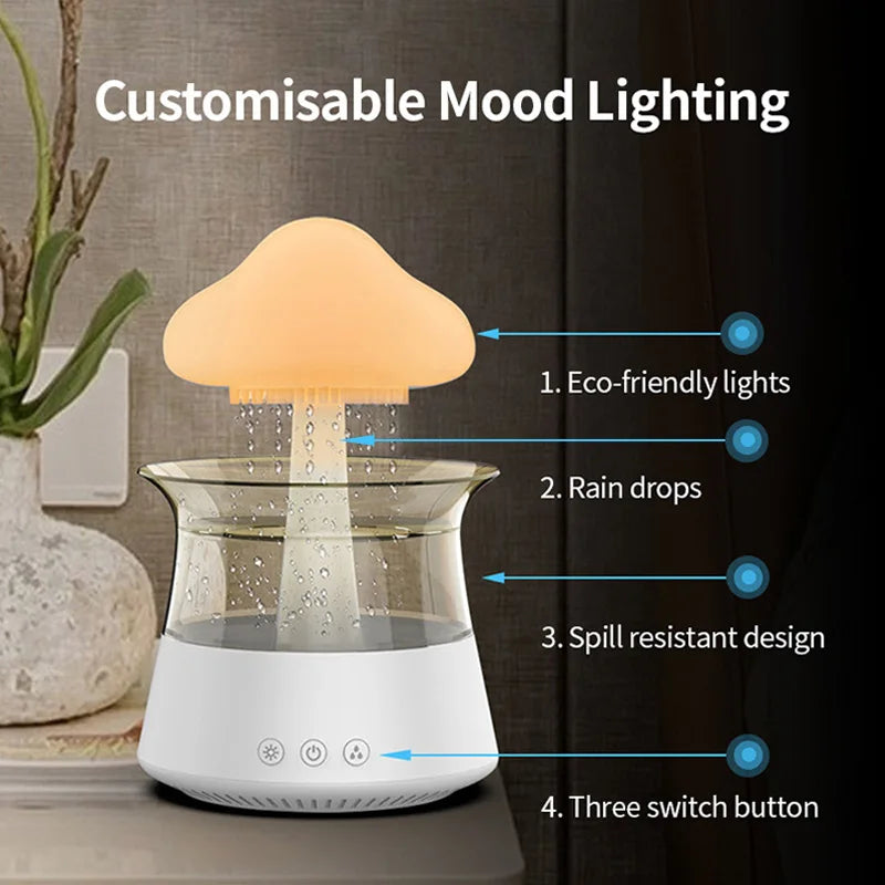 Air Humidifier Creative Aroma Diffuser Raindrop Cloud Shape Color Light Aroma Diffuser Home Sleep Gift Air Fresh Humidifier