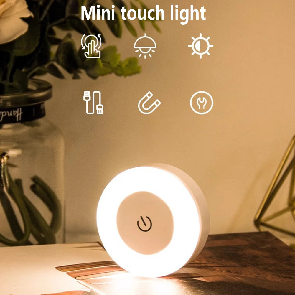 LED Night Light Wireless Rechargeable Touch Light Dimmable Baby Nursery Night Lamp For Closet Cabinet Bathroom Kitchen