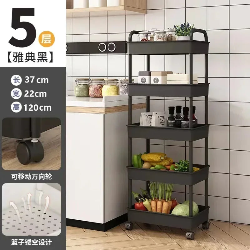 Multi-Layer Trolley Rack Kitchen Floor Bedroom Baby Snacks Mobile Bathroom Bathroom Storage Storage Rack