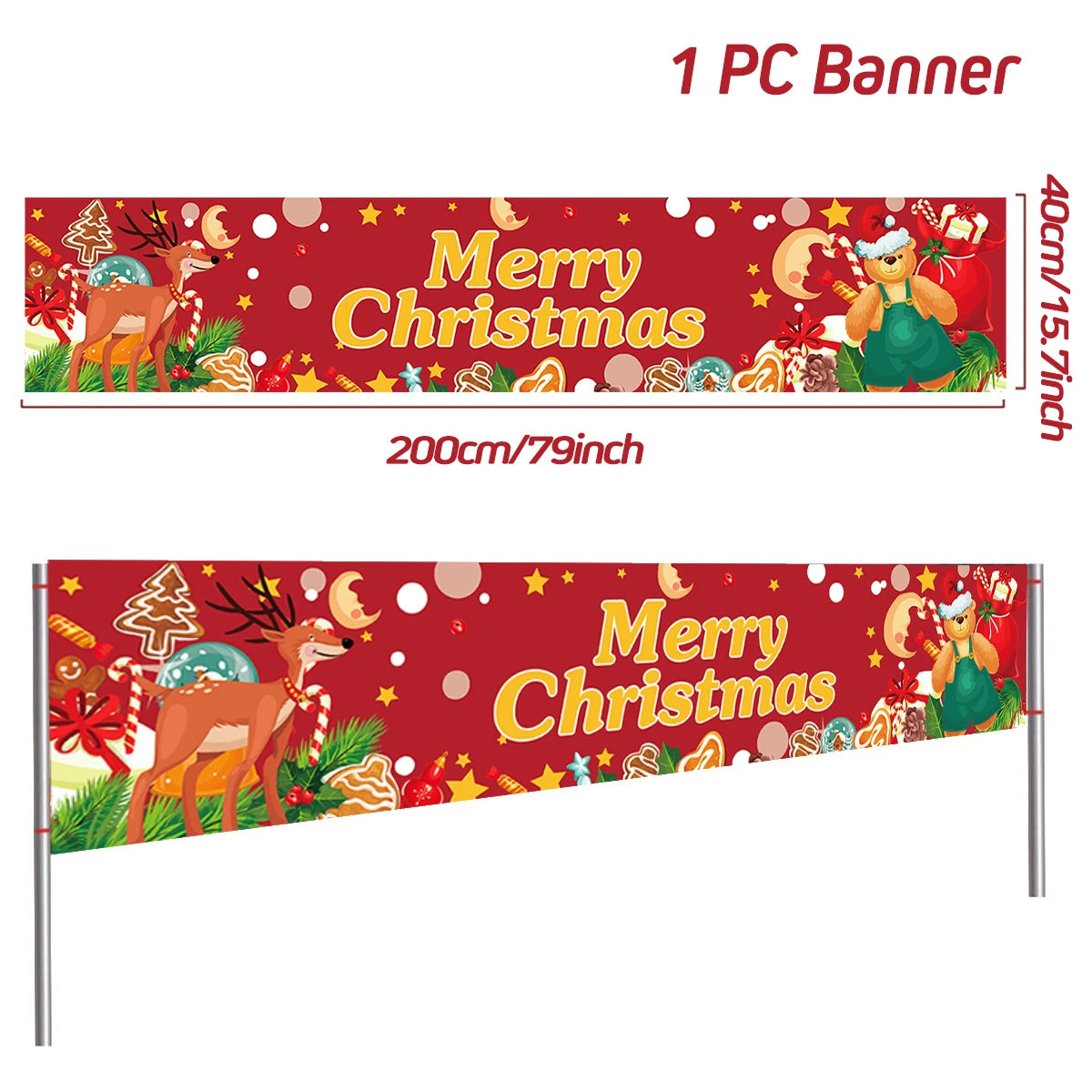 Christmas Outdoor Banner Backdrop Christmas Decoration For Home 2022 Xmas Ornaments Gifts Navidad Noel Natal Happy New Year 2023