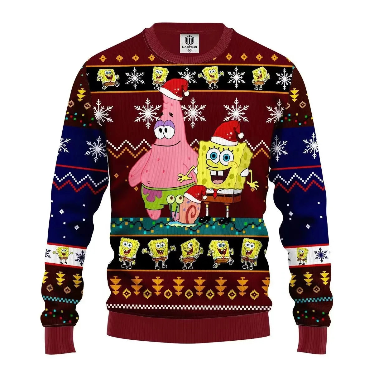 New SpongeBob SquarePants Nickelodeon Ugly Christmas Sweater Fashion Women's Men's Hoodie Cartoon Anime Couple Sports Shirt