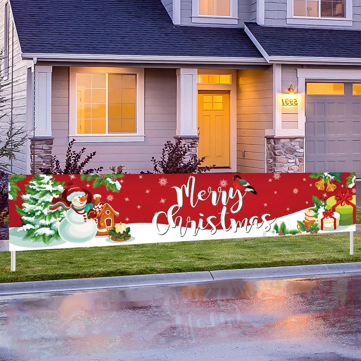 Christmas Outdoor Banner Backdrop Christmas Decoration For Home 2022 Xmas Ornaments Gifts Navidad Noel Natal Happy New Year 2023