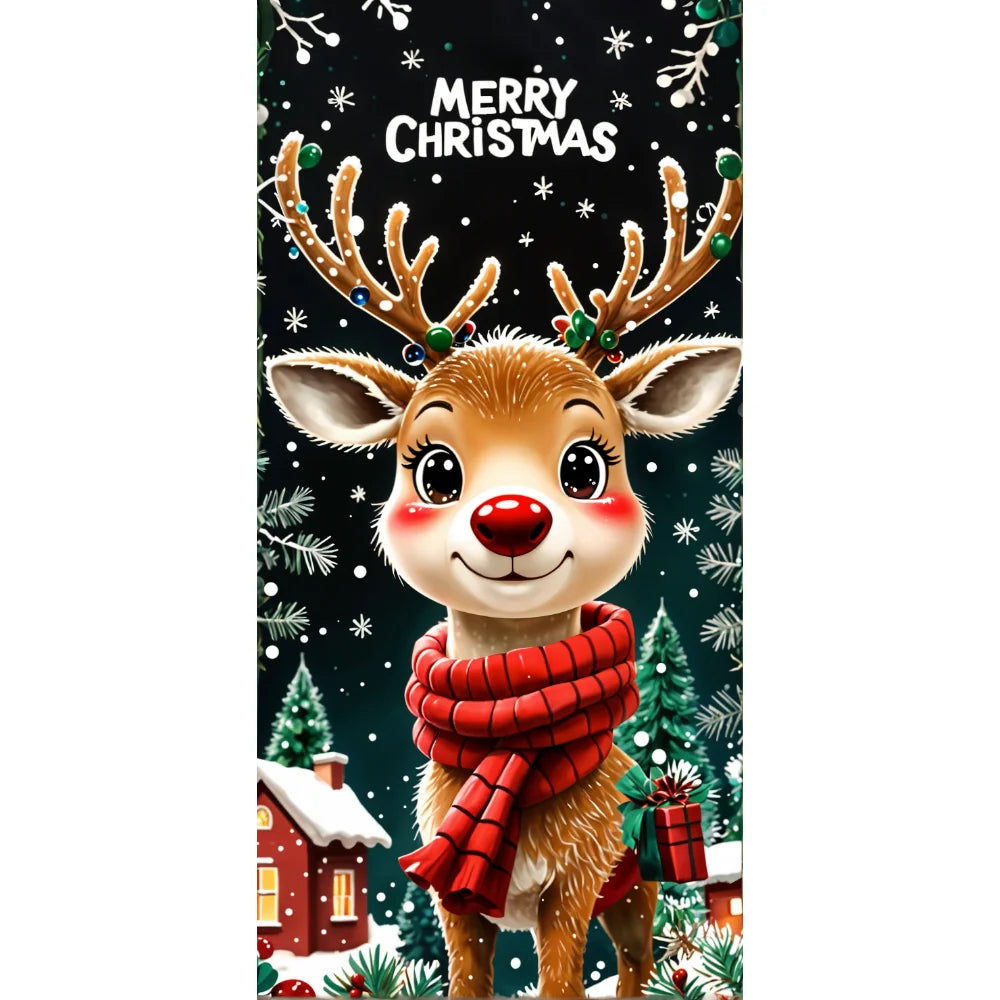 Christmas Door Cover Merry Christmas Background Banner Xmas Fabric Door Banner Photography Hanging Cover Photo Booth Props Decor