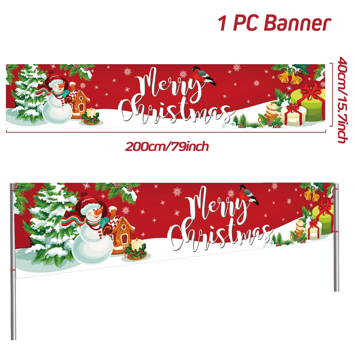 Christmas Outdoor Banner Backdrop Christmas Decoration For Home 2022 Xmas Ornaments Gifts Navidad Noel Natal Happy New Year 2023