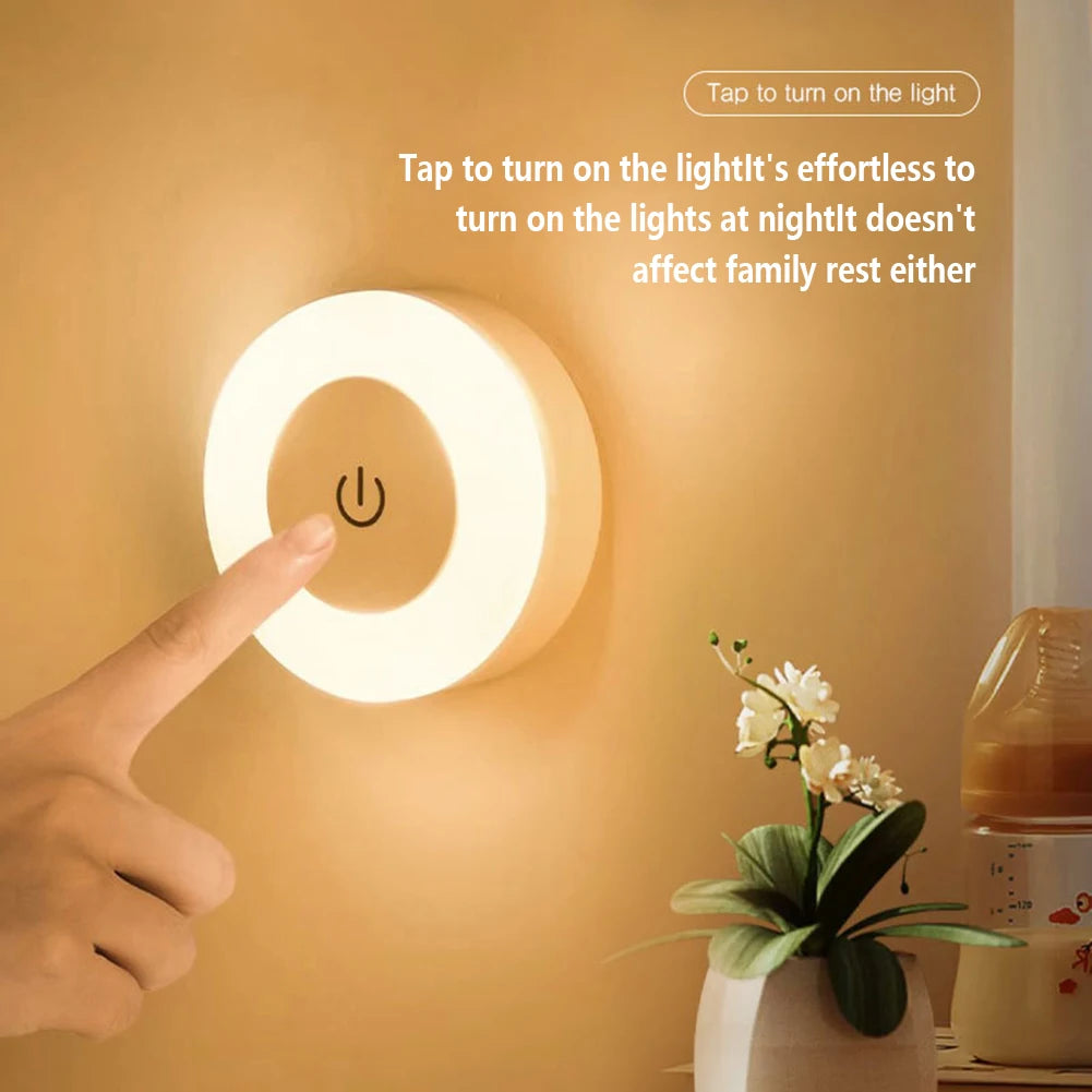 LED Night Light Wireless Rechargeable Touch Light Dimmable Baby Nursery Night Lamp For Closet Cabinet Bathroom Kitchen