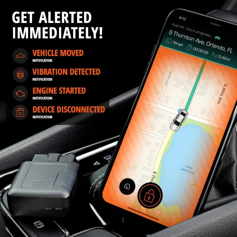 Anti Theft Car Device - Real Time 4G Car Tracker & Car Alarm. Comes with Device and  Phone App