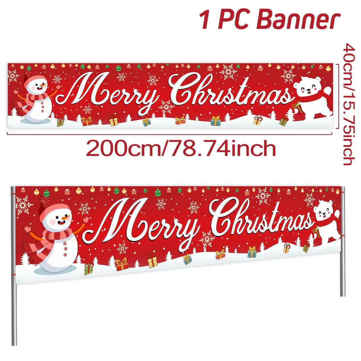 Christmas Outdoor Banner Backdrop Christmas Decoration For Home 2022 Xmas Ornaments Gifts Navidad Noel Natal Happy New Year 2023