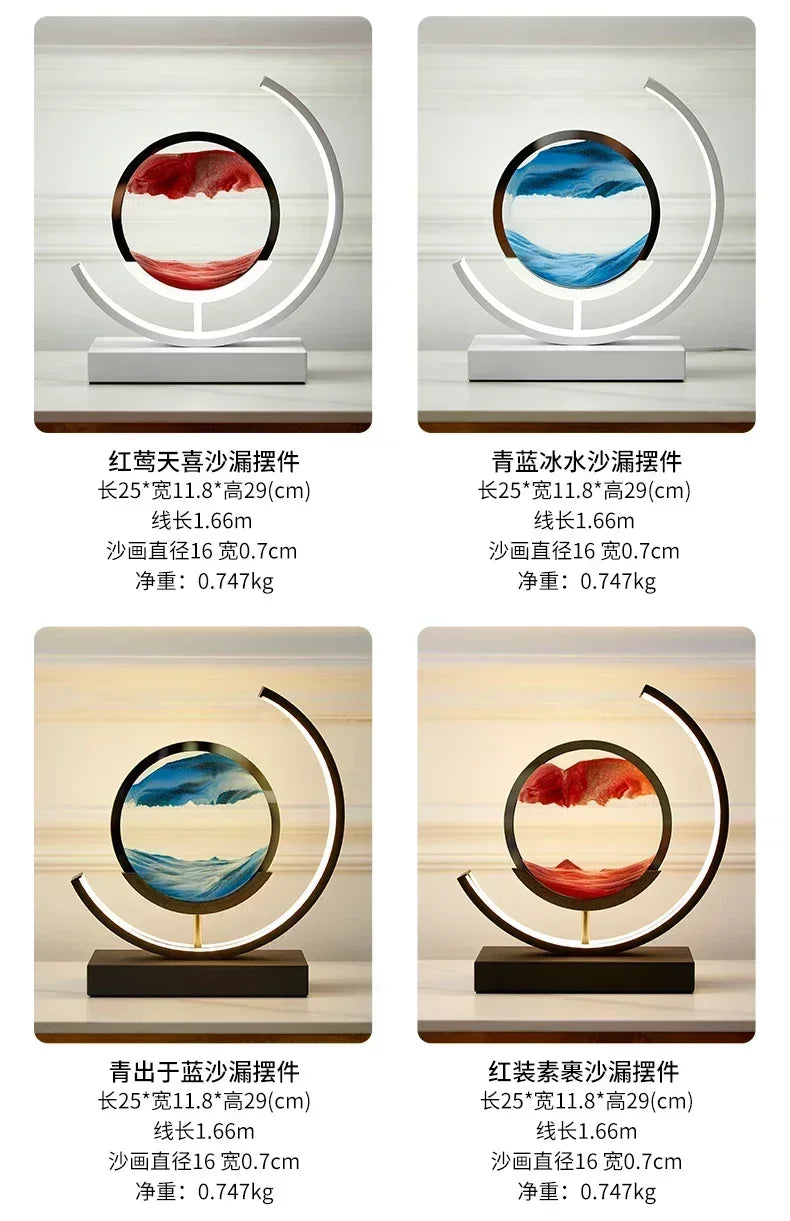 Decompression Quicksand Painting Hourglass Decoration - Lamp for Home decore