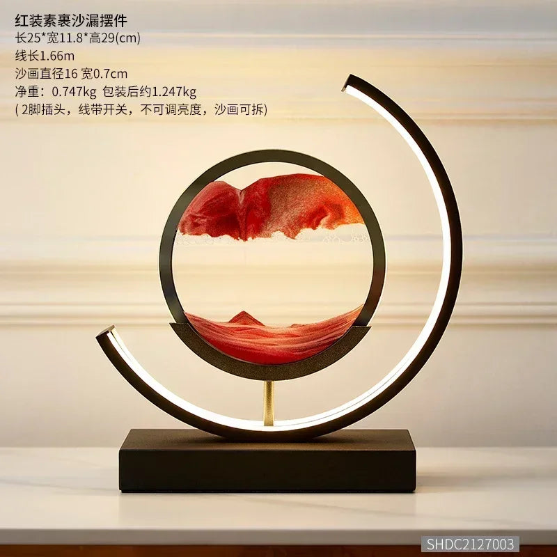 Decompression Quicksand Painting Hourglass Decoration - Lamp for Home decore