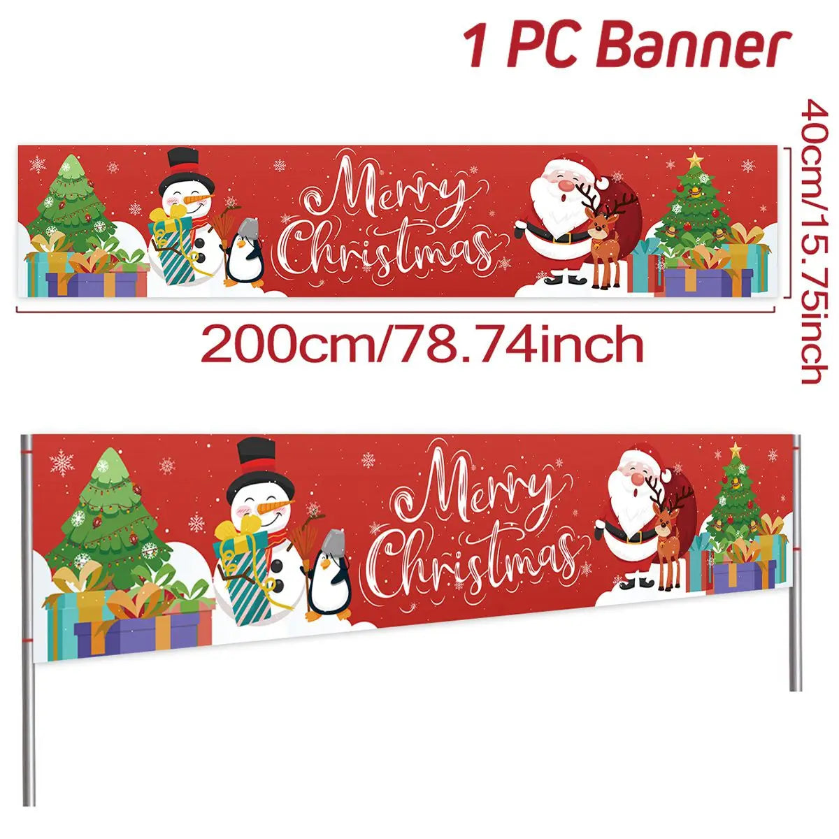 Christmas Outdoor Banner Backdrop Christmas Decoration For Home 2022 Xmas Ornaments Gifts Navidad Noel Natal Happy New Year 2023