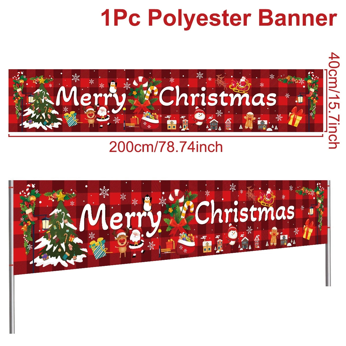 Christmas Outdoor Banner Backdrop Christmas Decoration For Home 2022 Xmas Ornaments Gifts Navidad Noel Natal Happy New Year 2023