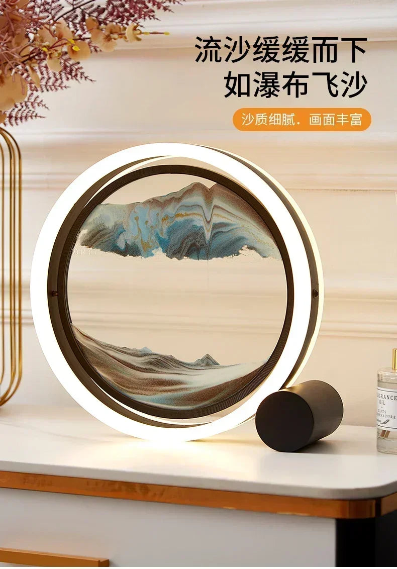 Decompression Quicksand Painting Hourglass Decoration - Lamp for Home decore