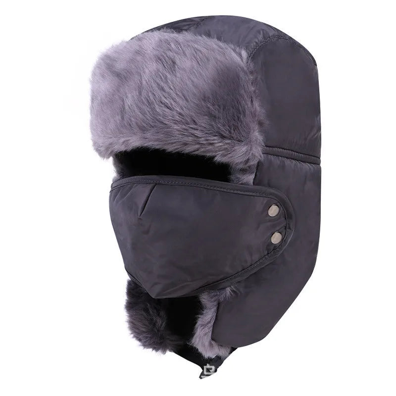 Winter Warm Thicken Faux Fur Bomber Hat unisex, Ear Flap Cap Ski Soft Thermal Bonnets