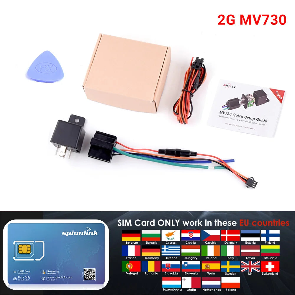 MiCODUS Relay GPS Tracker Car MV730 9-90V Cut Fuel ACC Detect 2G 4G Mini Motorcycle GPS Realtime Track Vibrate Alert FREE APP