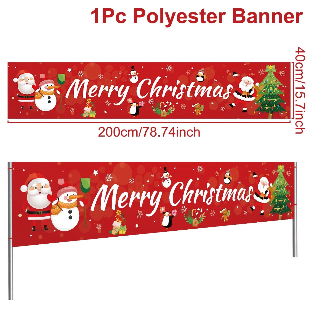 Christmas Outdoor Banner Backdrop Christmas Decoration For Home 2022 Xmas Ornaments Gifts Navidad Noel Natal Happy New Year 2023