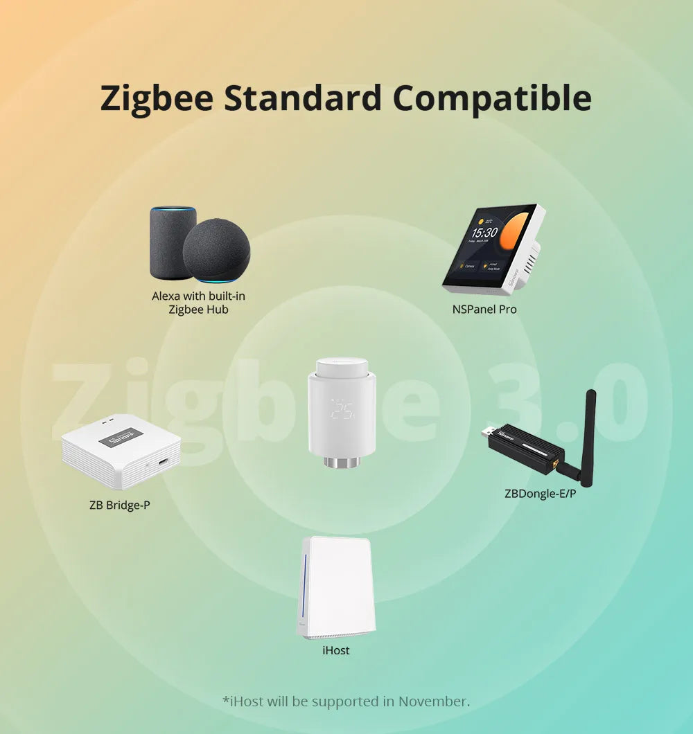 Zigbee TRVZB Thermostatic Radiator Valve Smart Home eWeLink App Remote Control Works with SONOFF ZB Bridge-P/ ZBDongle-P