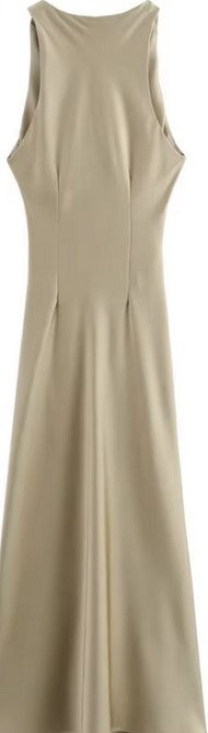 RUCHED SATIN EFFECT MIDI DRESS