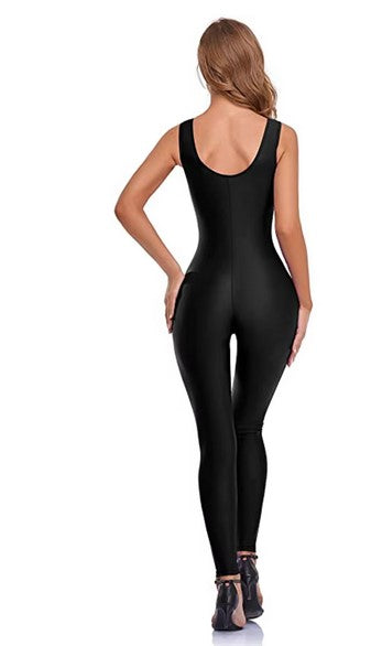 Sleeveless One Piece Jumpsuit . Full Length Workout Gymnastic for Adults