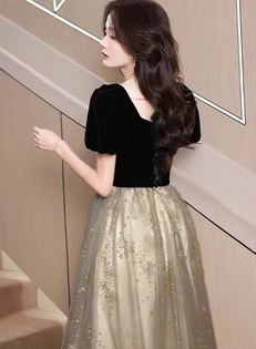 Elegant French Light Luxury Black Evening Dress for Women | Glamorous Formal Gown Canada