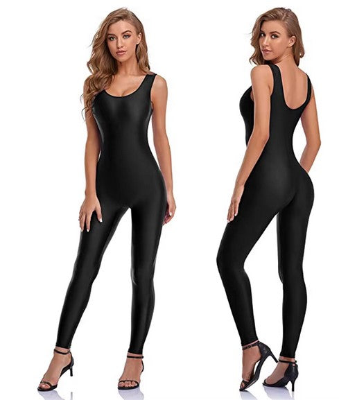 Sleeveless One Piece Jumpsuit . Full Length Workout Gymnastic for Adults