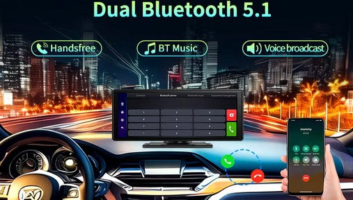 Premium CarPlay & Android Auto Car DVR GPS U Disk Bluetooth AUX FM Rearview Mirror Video Recorder