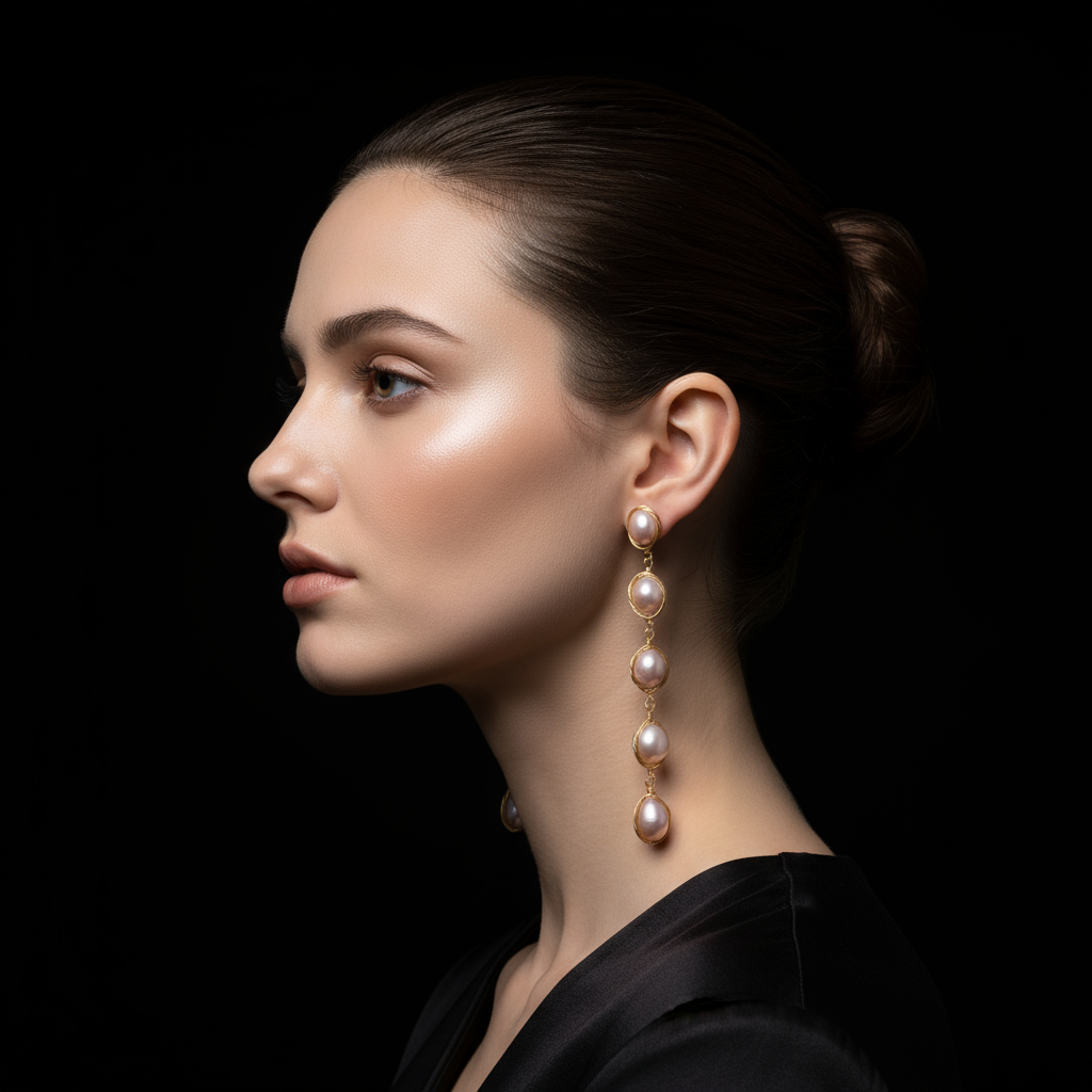 Natural Real Pearl Ins Long Female Tassel Simple Temperament Personalized Earrings