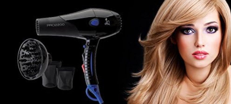 LA PRO2200 HAIR DRYER PROFESSIONAL WITH DIFFUSER, 2 NOZZLES, SLEEK PROFESSIONAL HAIR DRYER