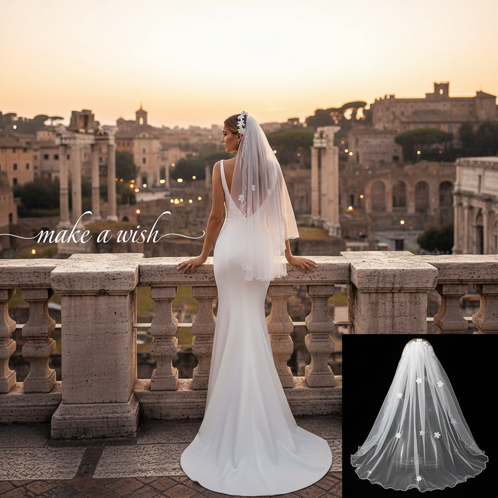Luxury Ribbon Big Bow White Veil Hair Comb Wedding Bride