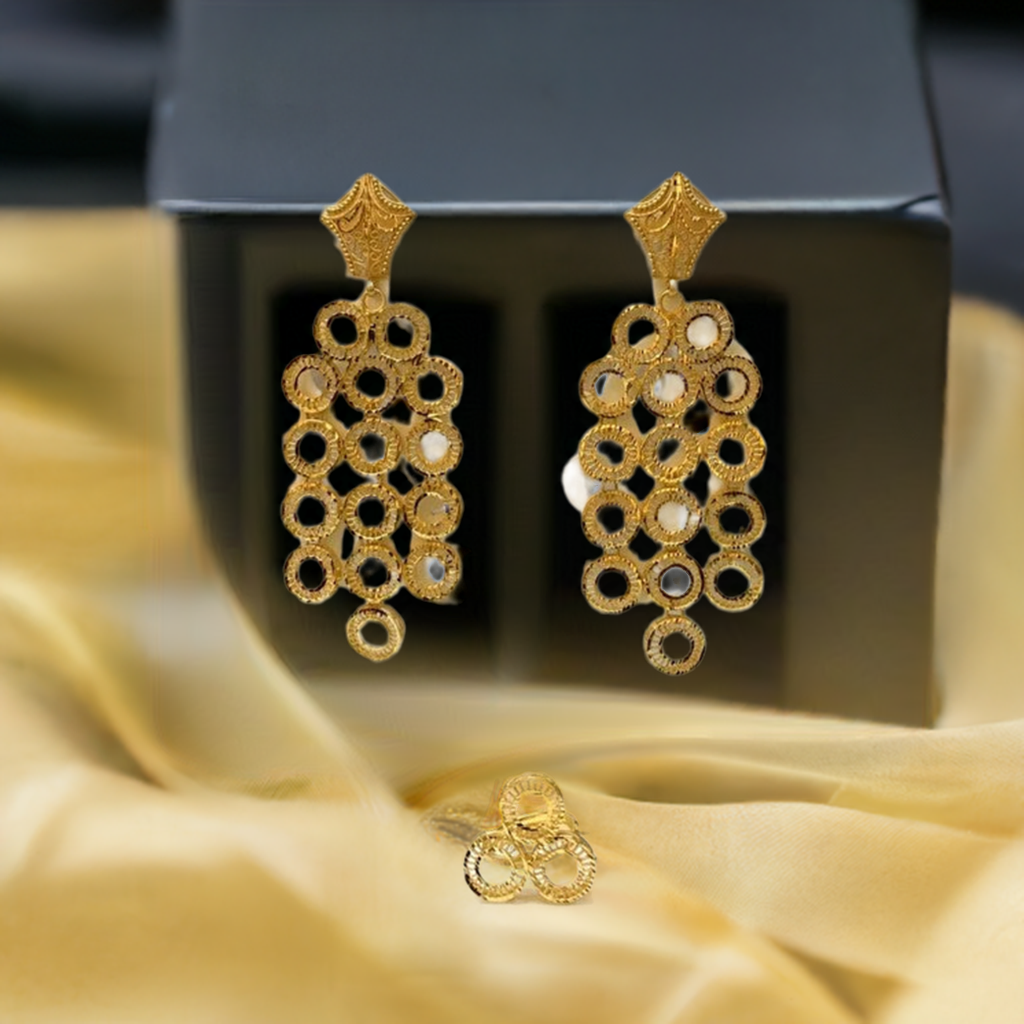 18 K Gold Plated Earring Set, Dubai Gold look