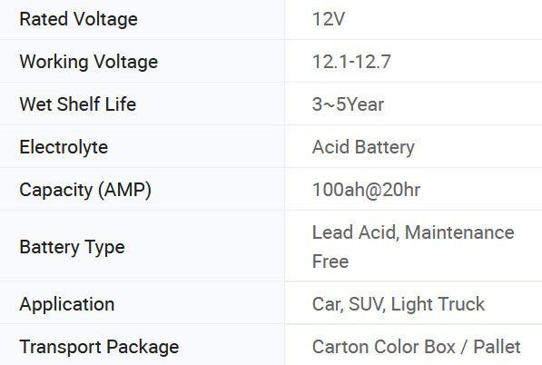 VoltiumX N100-95e41r Lead Acid SMF Heavy-Duty Truck Trailer Battery 12V100ah