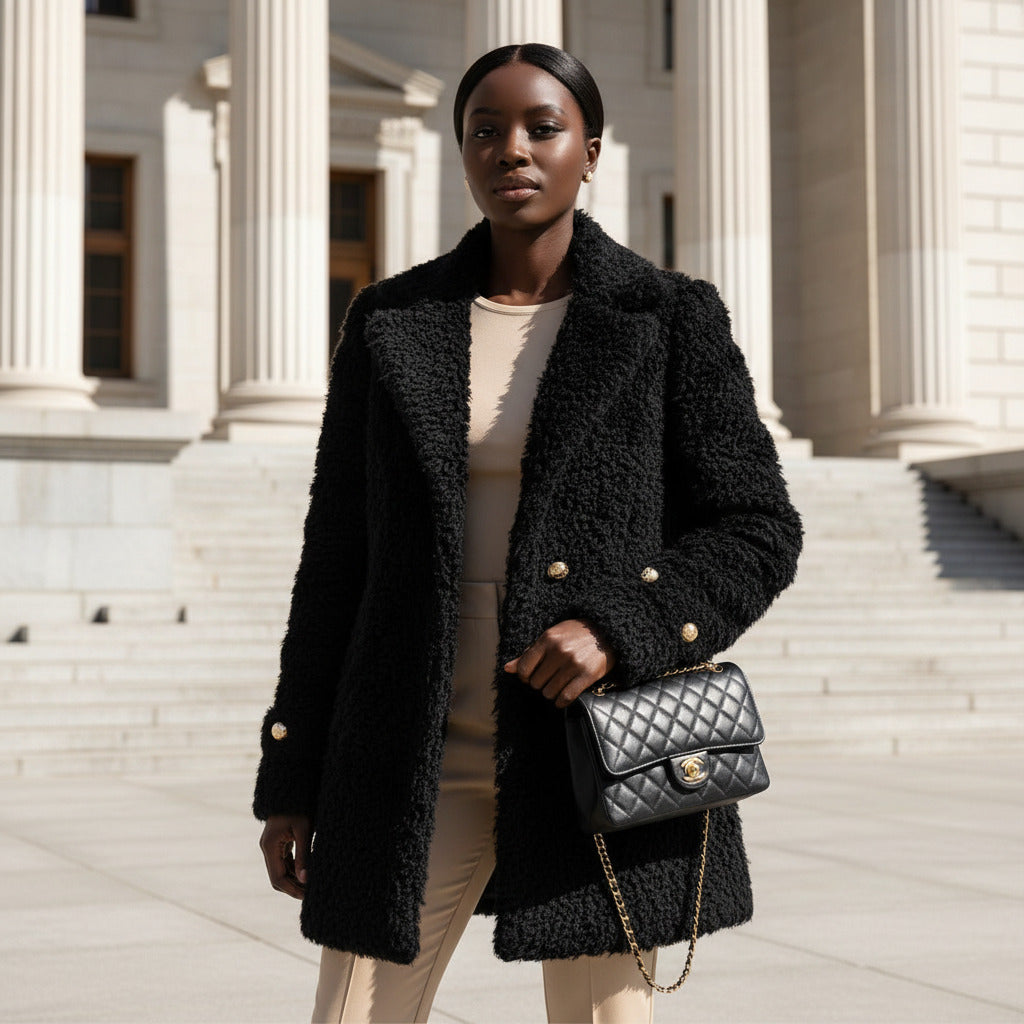 Toscana Fashion - Lamb Wool Mid-length Coat For Women | Timeless & Luxurious Warmth