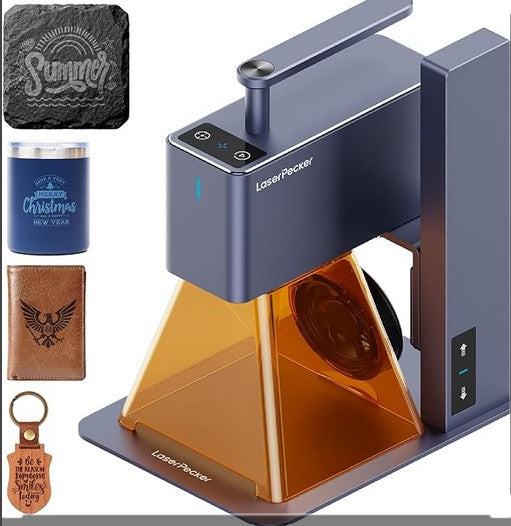 New LaserPecker LP2 Laser Engraver – Portable Machine for Small Business & DIY, 360° Rotary Engraving & Name Tag on Wood, Leather, Plastic & Metal, Suit Set with Versatile Rotary Roller