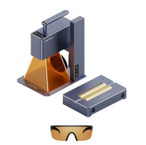 New LaserPecker LP2 Laser Engraver – Portable Machine for Small Business & DIY, 360° Rotary Engraving & Name Tag on Wood, Leather, Plastic & Metal, Suit Set with Versatile Rotary Roller