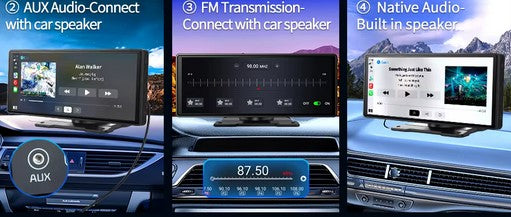 Premium CarPlay & Android Auto Car DVR GPS U Disk Bluetooth AUX FM Rearview Mirror Video Recorder