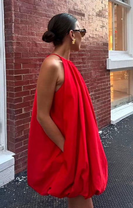 Red Halter Mini Dress