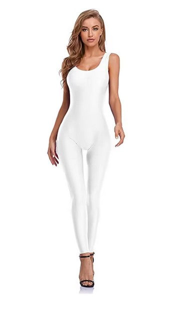 Sleeveless One Piece Jumpsuit . Full Length Workout Gymnastic for Adults