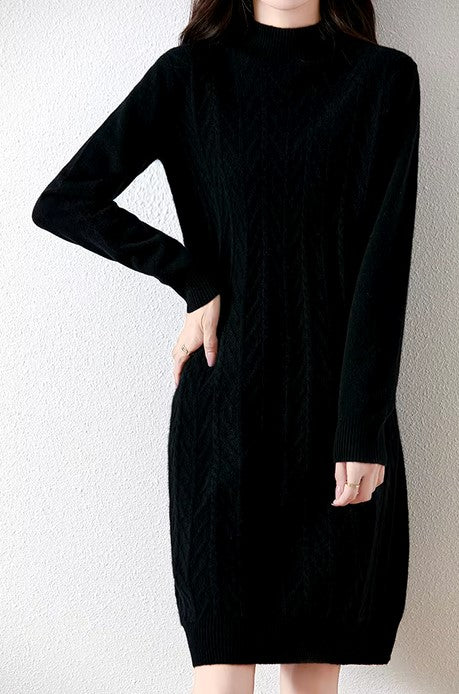 Pure Wool Knitted Dress Women